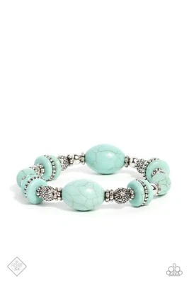 Папарацци меняется Клеопатра - синий - бирюзовый - бисер - эластичный браслет моды - Изображение 1 из 3