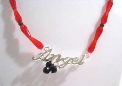 14" Rojo Tono Plata Caído "Ángel" Colgante Cuerda a Mano Collar Joyería Disfraz Foto 1 de 4