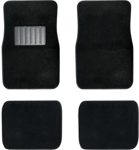 New Carpet Car Floor Mats 4 Pc Set for Cars Trucks SUVS with Heel Pad -Front An - Picture 1 of 12