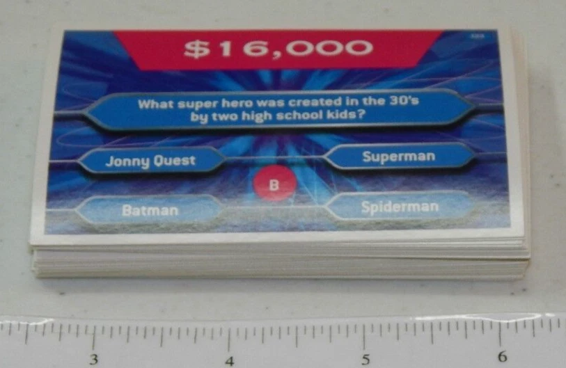 2000 Who Wants To Be A Millionaire Junior Game $16,000 Question Cards Only - Image 1 of 1