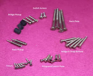 Juego de tornillos ranurados para guitarras Telecaster Black Guard de los años 50 - Imagen 1 de 2