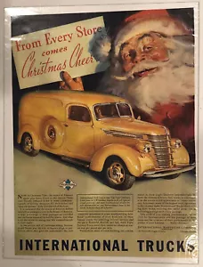 INTERNATIONALE LKWs Original 1938 Magazin Werbung - SANTA - Bild 1 von 1