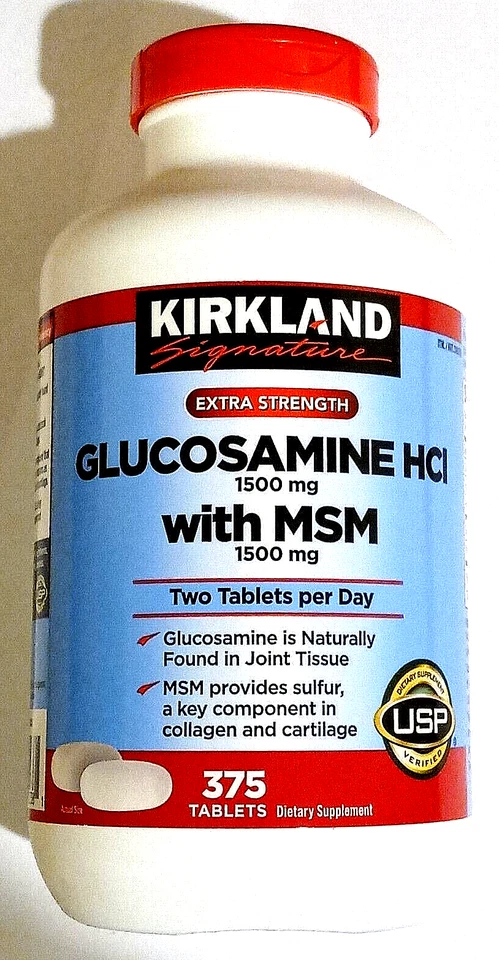 Kirkland Signature Glucosamina Extra Fuerte HCI 1500mg con MSM 375 Comprimidos Foto 1 de 4