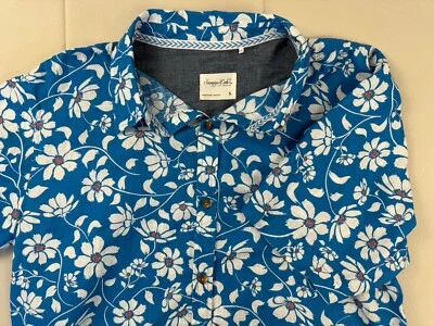 Sovereign Code Hawaiian Button Up Shirt Men's Large Blue Floral Short Sleeve - Image 1 of 4