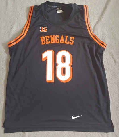 Cincinnati Bengals #18 AJ Green Black Nike NFL Tank Top Jersey Mens 2XL 776215 Cover
