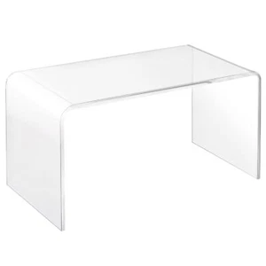 HOMCOM 32" Long Rectangle All Acrylic 15mm Thick Waterfall Coffee Table, Clear - Picture 1 of 9