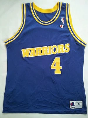 VINTAGE MADE IN USA CHAMPION GOLDEN STATE WARRIORS 4 CHRIS WEBBER JERSEY SIZE 44 - Image 1 of 4