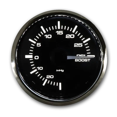 MGS 52mm Electrical Boost / Vacuum Gauge -30~0 inHg / 0~30 PSI White & Amber LED - Image 1 of 4