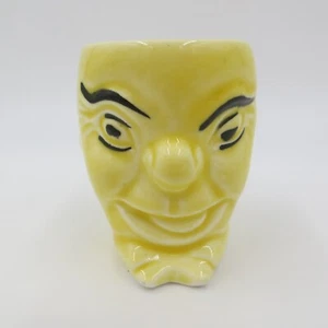 "Taza de huevo de cerámica de arte real vintage cara amarilla cerámica Longton Inglaterra 6 cm 2,5" - Imagen 1 de 8