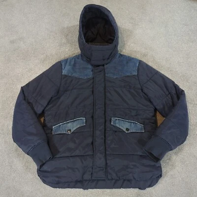 G-Star Jacket Mens Large Blue Western Cargo Puffer Hooded Padded Coat Insulated - Image 1 of 4
