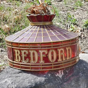 Tiffany Style Hanging Light Ceiling Pendant "Bedford Farms Taffe's" Red Resin - Picture 1 of 5