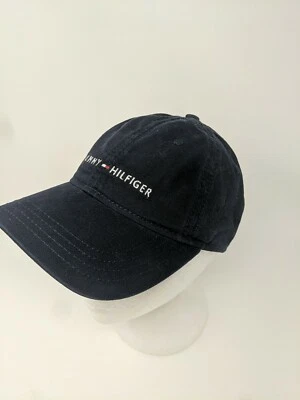 Sombrero Tommy Hilfiger vintage de cuero azul marino con tirantes para hombre - gorra negra bordada Foto 1 de 4