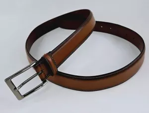 Perry Ellis Portfolio Leather Belt Size 38 Dress Brown 1P32051 - Picture 1 of 10