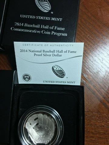 2014-P $1 Proof National Baseball "HALL of FAME SILVER DOLLAR, ALL GEM US MINT! Cover
