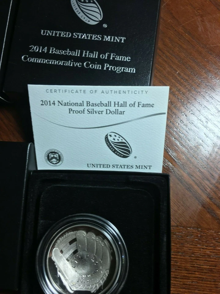  2014-P $1 Proof National Baseball "HALL of FAME SILVER DOLLAR, ALL GEM US MINT! - Image 1 of 4