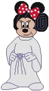 PUNTO DE CRUZ + PATRÓN ARTESANAL Minnie Mouse Princesa Leia Star Wars Carrie Fisher - Imagen 1 de 16