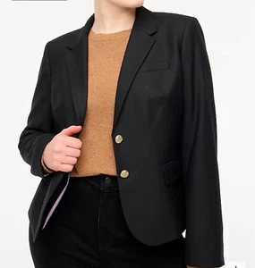 J. Crew schwarz Wolle Original Schuljunge Blazer Goldknöpfe Kerbkragen Damen 14 - Bild 1 von 10
