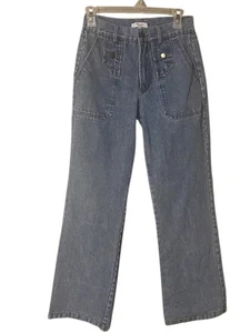 Edit By Nine Blue Jeans Damen Small Cargo High Rise Denim Große Taschen - Bild 1 von 14