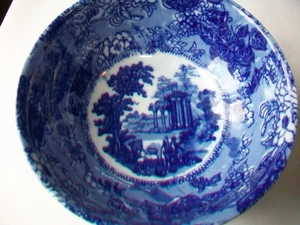 VINE CIRCA 1812 FLOW BLUE FINGER BOWL 5 1/2" - Picture 1 of 6