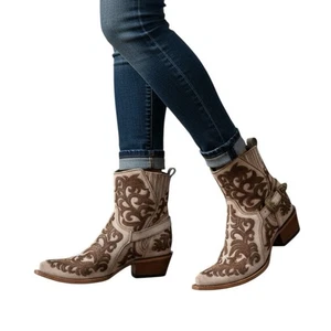 Corral beige & braune Leder Stiefeletten abgenutzt (8,5 M) - Bild 1 von 7