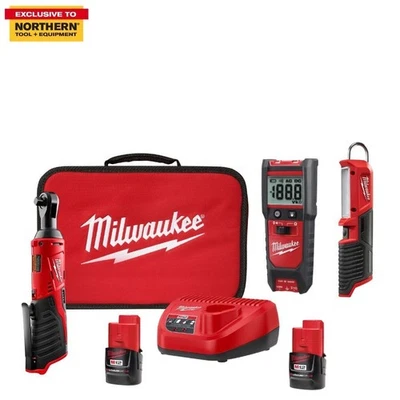 Milwaukee M12 Li-Ion Cordless Automotive Ratchet Set , 3/8in. Ratchet, LED - Image 1 of 4