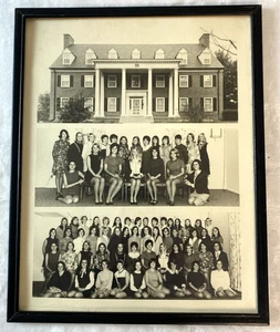 Vintage Alpha Gamma Delta Schwesternhaus Fotodruck 60er Jahre gerahmt - Bild 1 von 11