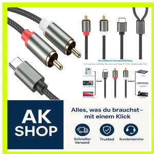 USB-C zu 2x Cinch Audio Splitter | Sauerstofffreie Kupferleitung - Bild 1 von 5