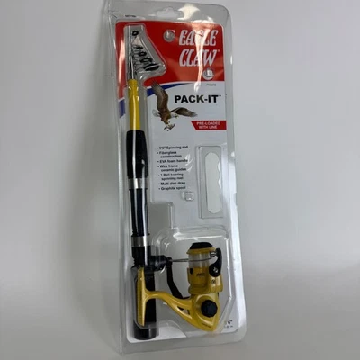 Eagle Claw Pack-It 5'6" Telescopic Spinning Fishing Rod & Reel NEW - Image 1 of 2