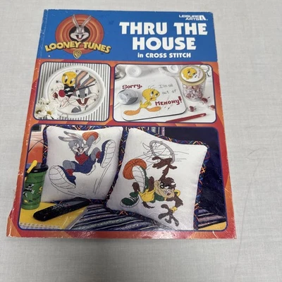 Leisure Arts Looney Tunes Thru The House in Cross Stitch Designs Pattern Book - Image 1 of 4