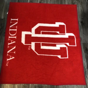 Biederlack USA Indiana University IU Hoosiers 48x53” Throw Blanket Red & White - Picture 1 of 9