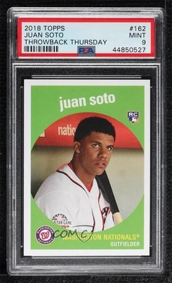 2018 Throwback Thursday #TBT Online Exclusive Juan Soto PSA 9 MINT Rookie RC - Image 1 of 2