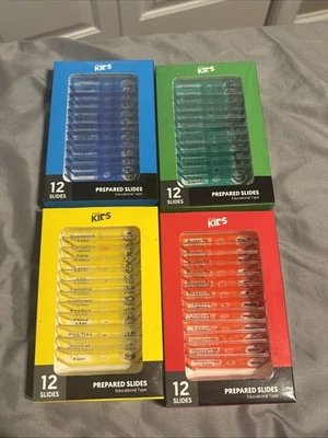 AMSCOPE-KIDS 48pc Plástico Preparado Microscopio Diapositivas de Animales Insectos Plantas Foto 1 de 2