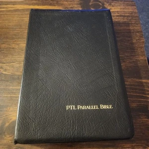 Holy Bible PTL Parallel Ed. The Living Bible & KJV Large Print. Genuine Leather - Imagen 1 de 13