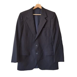 Lanvin Paris Men's Blazer Jacket Pinstripe Navy Blue 40R Suit Sports Coat Wool - Picture 1 of 5