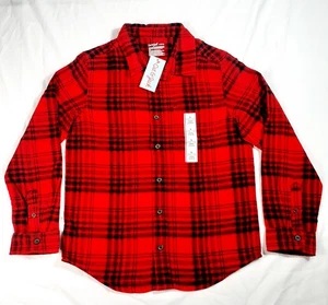 Camicia Cat & Jack ragazzo grande (10-12) flanella manica lunga con bottoni rossa a quadri - Foto 1 di 5