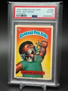 IRON-JAW AARON - GARBAGE PAIL KIDS STICKERS #186A  SERIES 5 PSA 6 - Picture 1 of 2