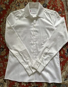 Misha Nonoo Silky White Cotton Button-Up Shirt Size 2 - Picture 1 of 6