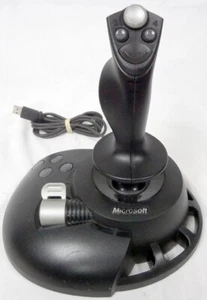 Microsoft Sidewinder Precision 2 Black Video Game USB Joystick X08-58015 - Picture 1 of 13