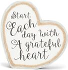 Dicksons Start Every Day Grateful Heart Twine String gris 4,5 x 5 en forme de cœur Wo