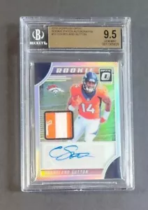 Courtland Sutton 2018 Optic Prizm Rookie Patch Auto #29/35 RC #12 BGS 9.5 RPA - Picture 1 of 6