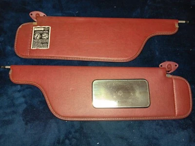 Early AMC Jeep SJ Cherokee J10 Truck Grand Wagoneer Sun Visor Set W Mirror Vinyl - Image 1 of 4