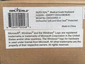 Seal Shield Silver Seal SSKSV208 r3 Wired Keyboard Medical Grade - Picture 1 of 4