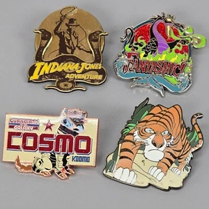 Set Of 4 Disney Pins Indiana Jones Fantasmic Guardians Of The Galaxy Jungle Book - Picture 1 of 11