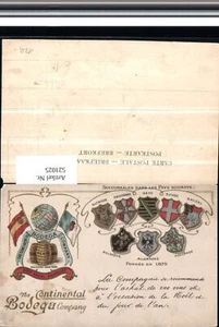 521025,Reklame Präge Litho Wein The Continental Bodega Company Wappen - Picture 1 of 1