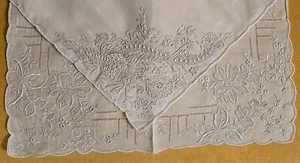 2 Antique Embroidery Rooster Dragon Pansy Wedding Cotton Handkerchiefs - Picture 1 of 11