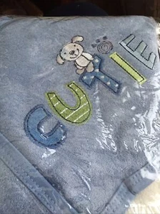 Gerber Infants Cotton Blend Blue Hooded Towel & Washcloths Bath Set Pup Design - Picture 1 of 7