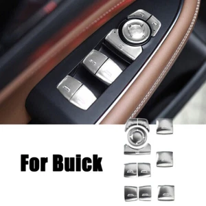 Silver Aluminum Car Window Switch Control Button Trim For Buick Regal LaCrosse - Foto 1 di 6