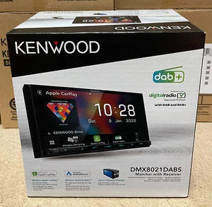 Kenwood DMX8021DABS 7" Screen Double Din DAB Wireless Bluetooth CarPlay Android - Picture 1 of 3