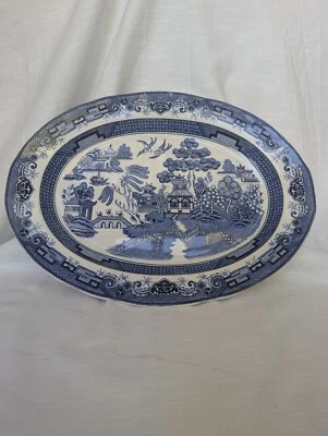 Vintage Blue Willow Japanese Serving Platter - Image 1 of 4
