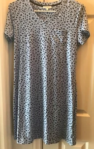 Emily&Jane Women's Buttery Soft Short Sleeve sleepwear . Blue w/Black . Sz.S /P - Picture 1 of 4